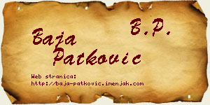 Baja Patković vizit kartica